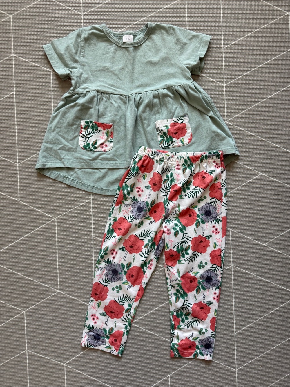 Small shop|Baby girl/toddler matching set,mixed florals•••Size 2-3T,Boho cute!